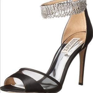 Badgley Mischka Women's Gazelle Dress Sandal- Black Satin